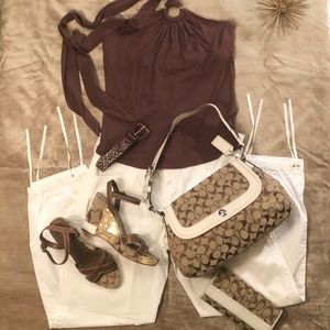 Y2K Express White Ankle Tie Cargo Pants